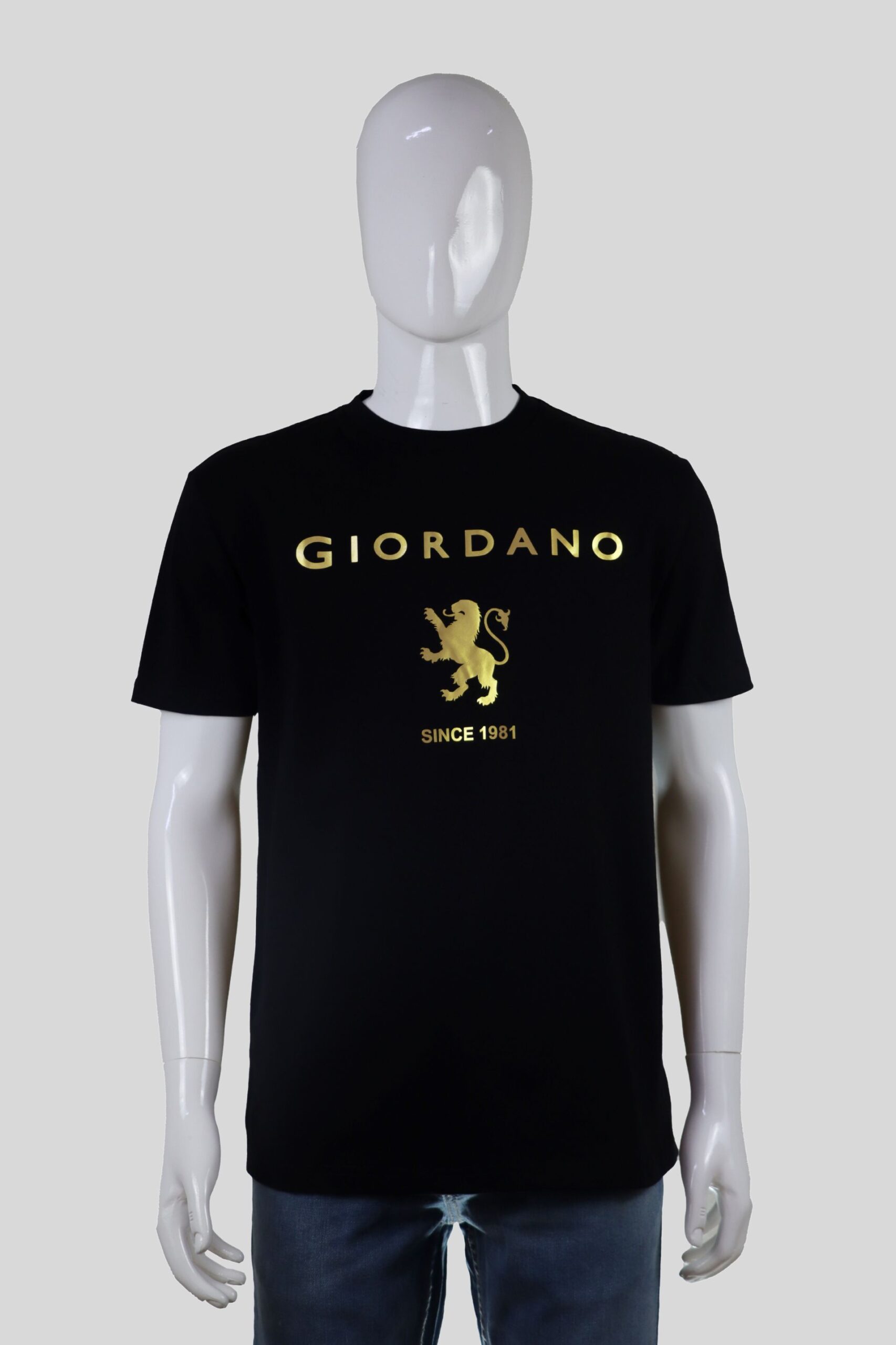 Black – Men Round Neck T-shirt Giordano brand