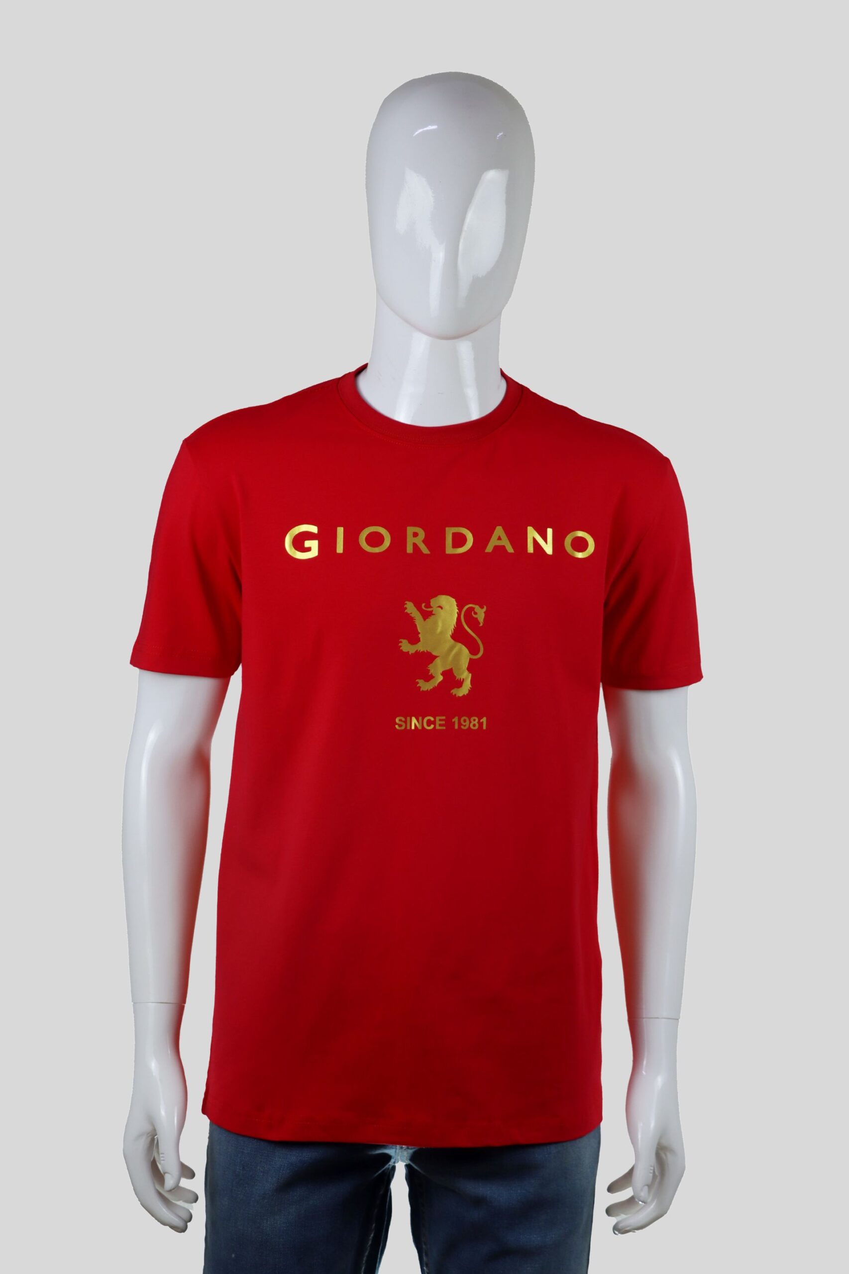 Red – Men Round Neck T-shirt Giordano brand
