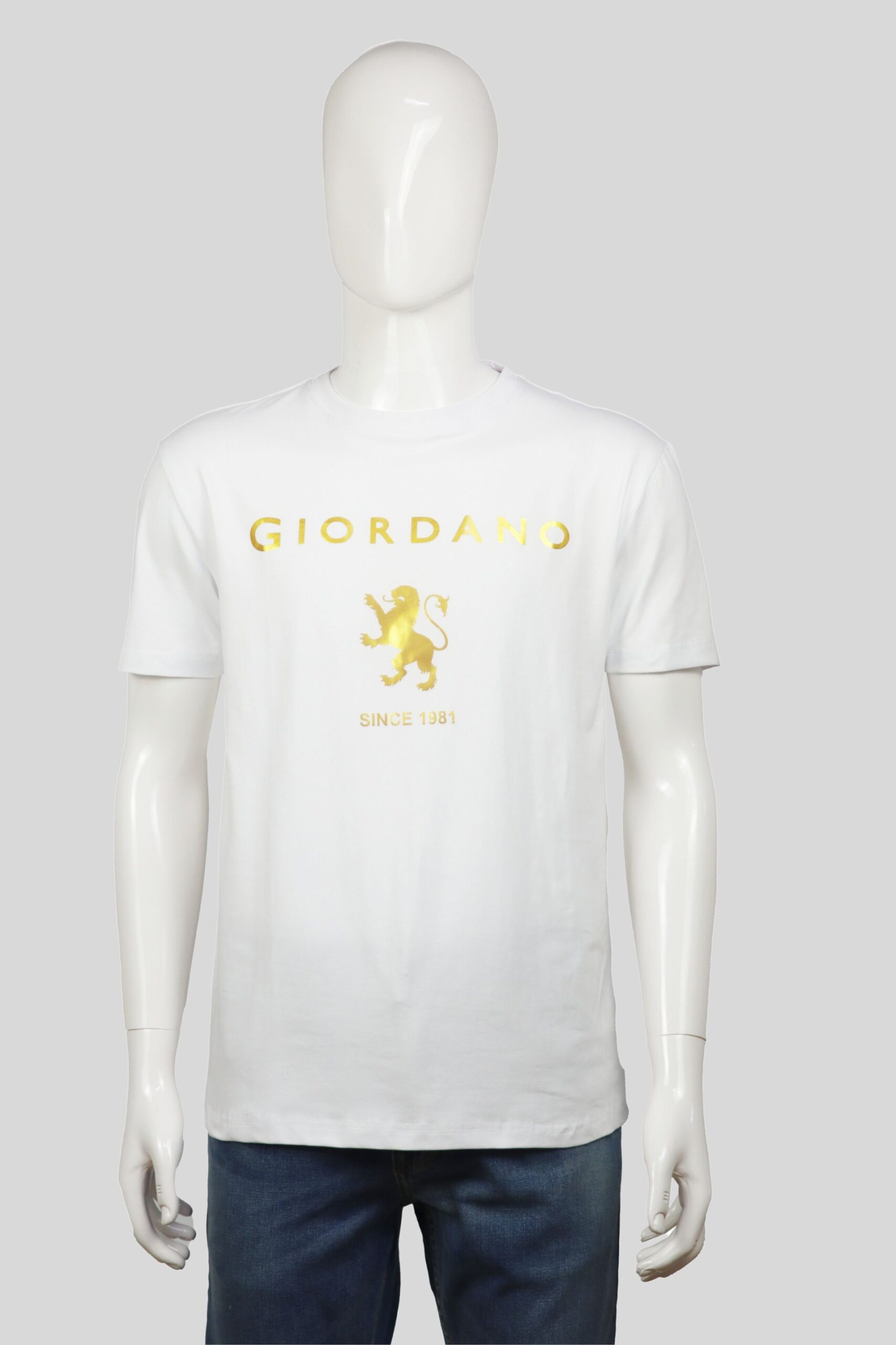 White – Men Round Neck T-shirt Giordano brand